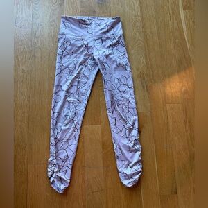 JayLab Pink Floral Leggings with ankle scrunch